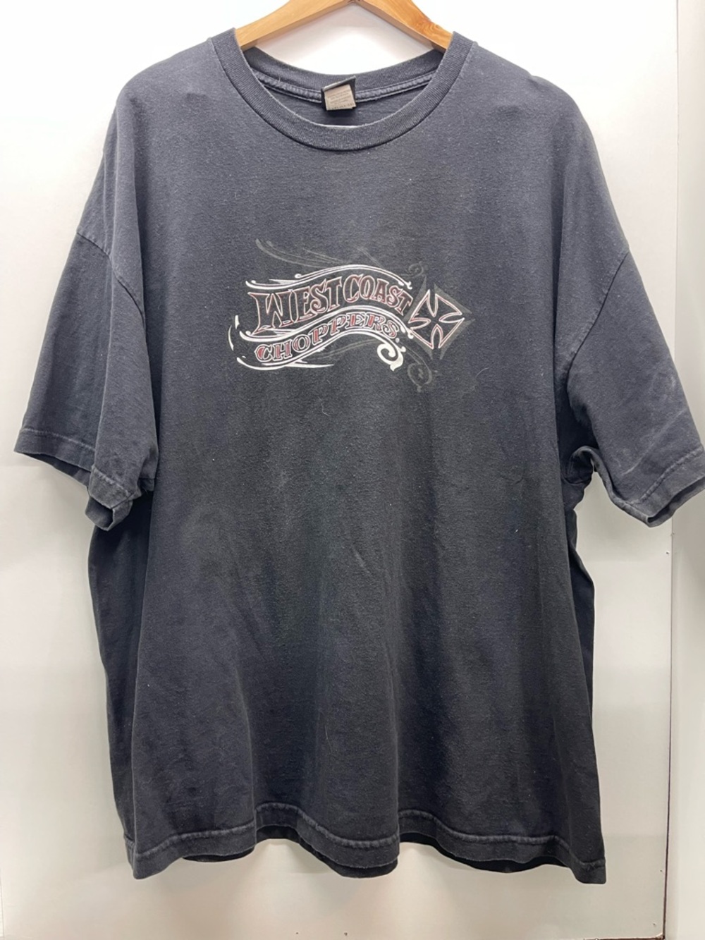 Vtg West Coast Choppers T-Shirt Black 3XL Y2K Jesse James Motorcycle